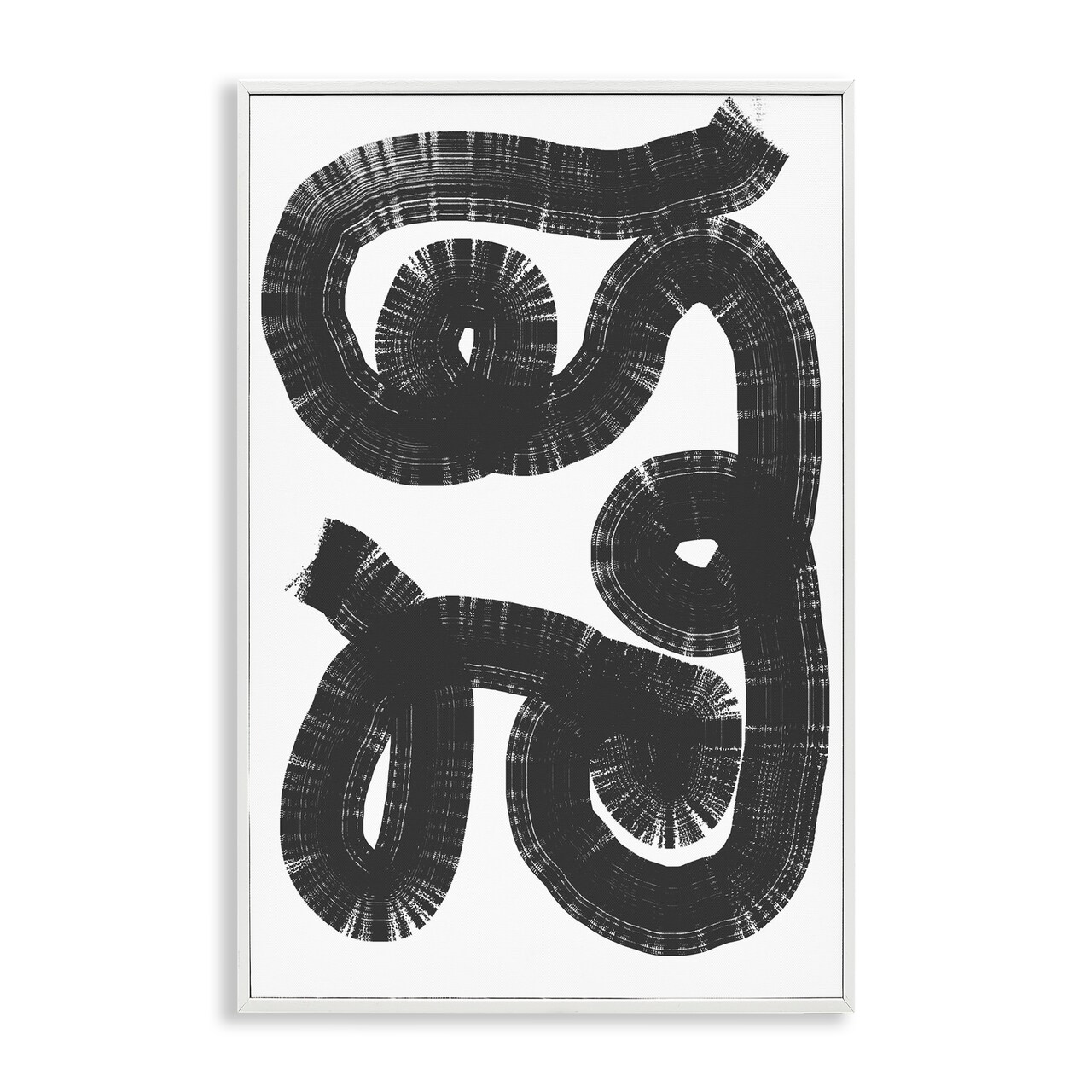 Stupell Industries Black And White Spiral Framed Giclee, design by Anna Lischenko